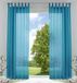 Gardinenbox Set van 2 gordijnen, transparant, vitrage met loodbandsluiting, 100% polyester, turquoise, H x B 245 x 140 cm