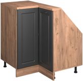 Vicco Rion Kast voor schuine wand Hoekkast – 75.6 x 81.6 cm met 1 deur Antraciet Landhuis/Goud Kraft Eik