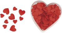 Rayher hobby materialen Luxe satijnen strooihartjes - 100x - rood - Valentijnsdag - Huwelijk/bruiloft decoratie