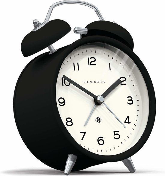 Newgate Echo Alarm Clock - Black - 10cm - Silent - Classic