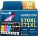 Canon Cartouches d'encre compatibles avec Canon - Pack de 10 pour PGI-570XL CLI-571XL