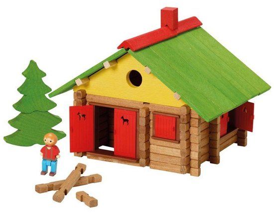 JEUJURA Houten bouwset - Mijn houten chalet - 130 onderdelen
