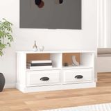 Maison Exclusive - Meuble TV, blanc laqué, 93x35,5x45 cm, en panneau de particules