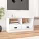 Maison Exclusive - Meuble TV, blanc laqué, 93x35,5x45 cm, en panneau de particules