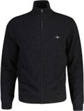 GANT Extrafine Lambswool Zip Cardigan Heren (1 stuk), Dk Charcoal Melange, XL