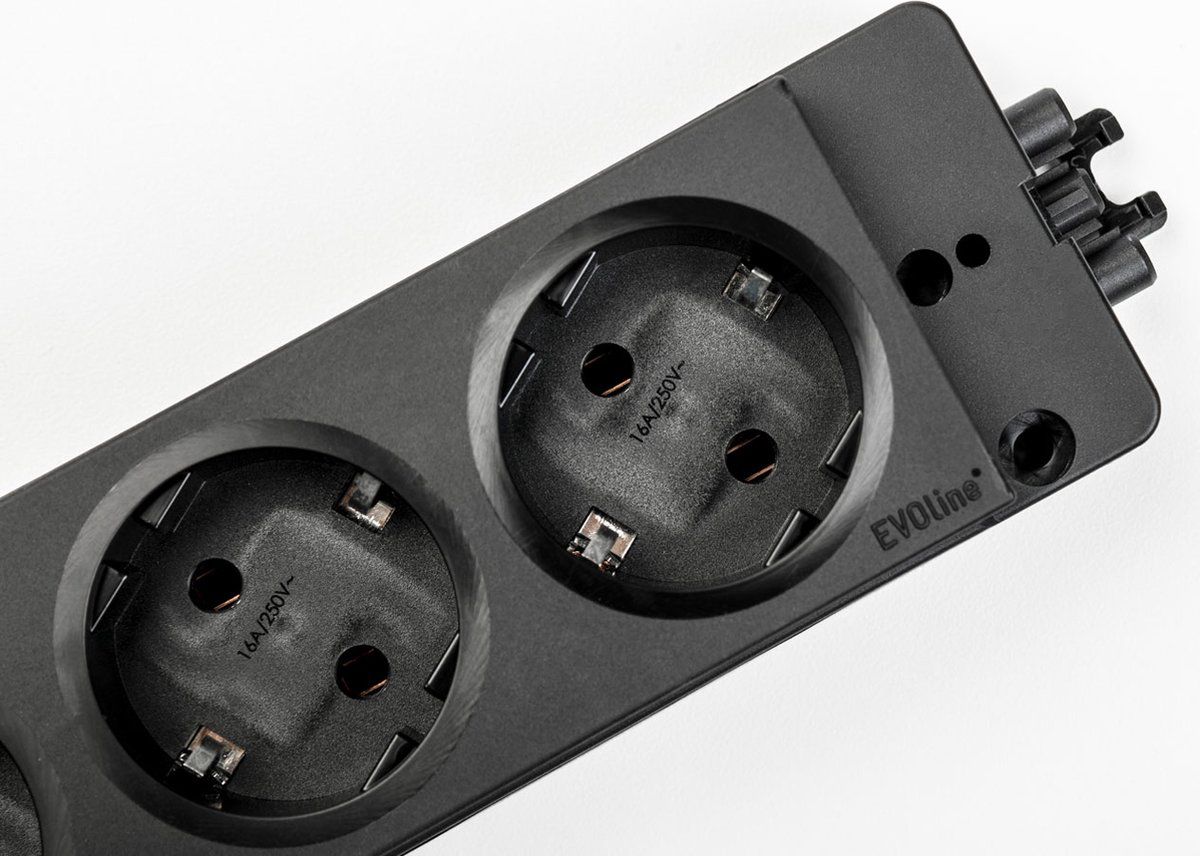 Evoline Express GST18 stekkerdoos 4-voudig - Zwart