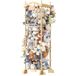 COSYLAND Opbergkast voor kinderen, van natuurlijk hout, met touw, kasteelvorm, 134 x 43 x 43 cm, speelgoedkist en opslag, speelgoed voor kinderen, voor slaapkamer, speelkamer, kinderkamer of school
