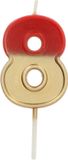 Folat Kaars Retro Cijfer 8 Rood - 5 cm