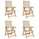 VidaXL Chaise de jardin Assise capitonnée Acacia, Polyrattan Beige