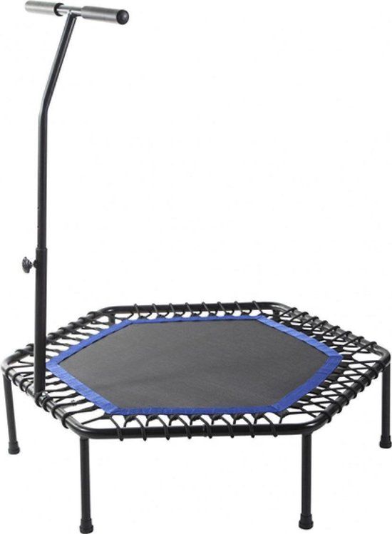 Gorilla Sports Fitness Trampoline - Blauw - ø 100 cm - Met verstelbaar handvat