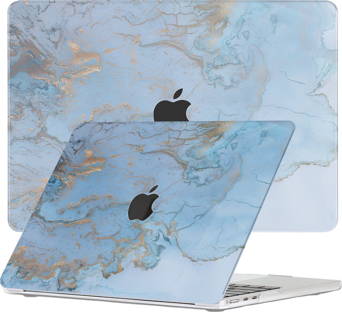 Lunso - Cover hoes - MacBook Air 13 inch M2 (2022) - Marble Ariel - Kunststof