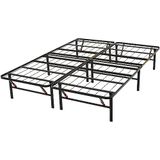 Amazon Basics Opvouwbaar bedframe, montage zonder gereedschap, met opbergruimte onder het frame, queensize 140 x 200 cm, zwart