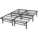 Amazon Basics Opvouwbaar bedframe, montage zonder gereedschap, met opbergruimte onder het frame, queensize 140 x 200 cm, zwart