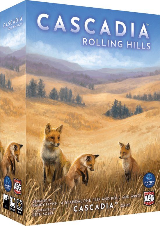 Alderac Entertainment Group Cascadia Rolling Hills - Dobbelspel - Gezelschapsspel - Natuur & Strategie - Flip-Roll-and-Write spel - Engels