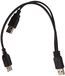 PremiumCord USB 2.0 Y-stroomkabel, USB A vrouwelijk naar 2 A-stopcontacten, kleur zwart, lengte 0,4 m + 0,5 m