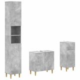 vidaXL - 3-delig - badkamerkast - set - ARNHEM - Betongrijs - Bewerkt - hout