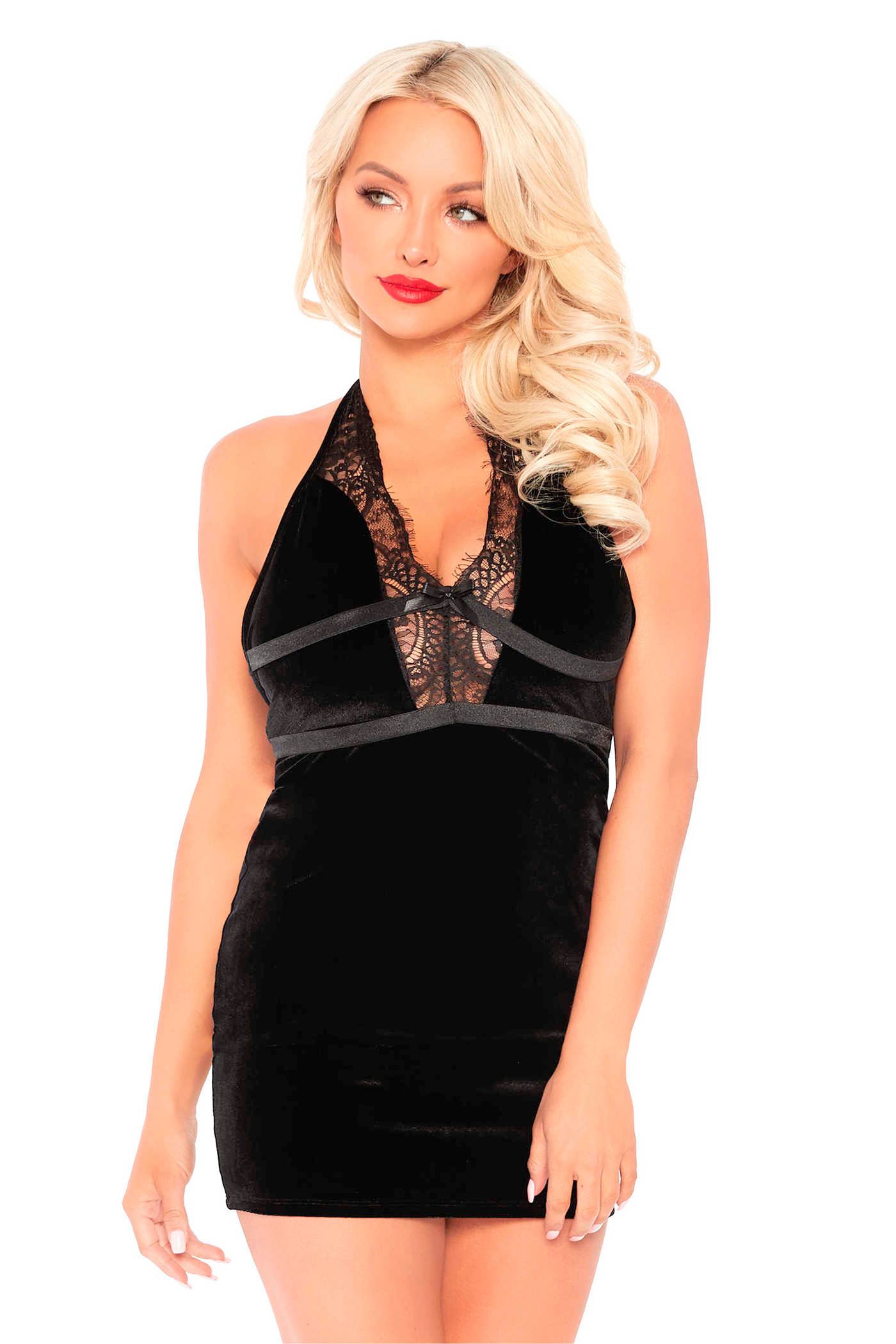 Leg Avenue Velours Jurkje - 0714718540054