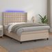 Maison Exclusive - Lit boxspring avec matelas et éclairage LED, couleur cappuccino, 140x200 cm, similicuir