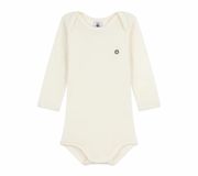 Petit Bateau Baby bodysuit met lange mouwen van wol en katoen