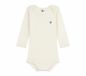 Petit Bateau Baby bodysuit met lange mouwen van wol en katoen