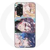 Maniacase Etui voor Xiaomi Redmi Note 11 4G Tanjiro Inosuke en Zenitsu Demon Slayer Kimetsu no Yaiba Manga