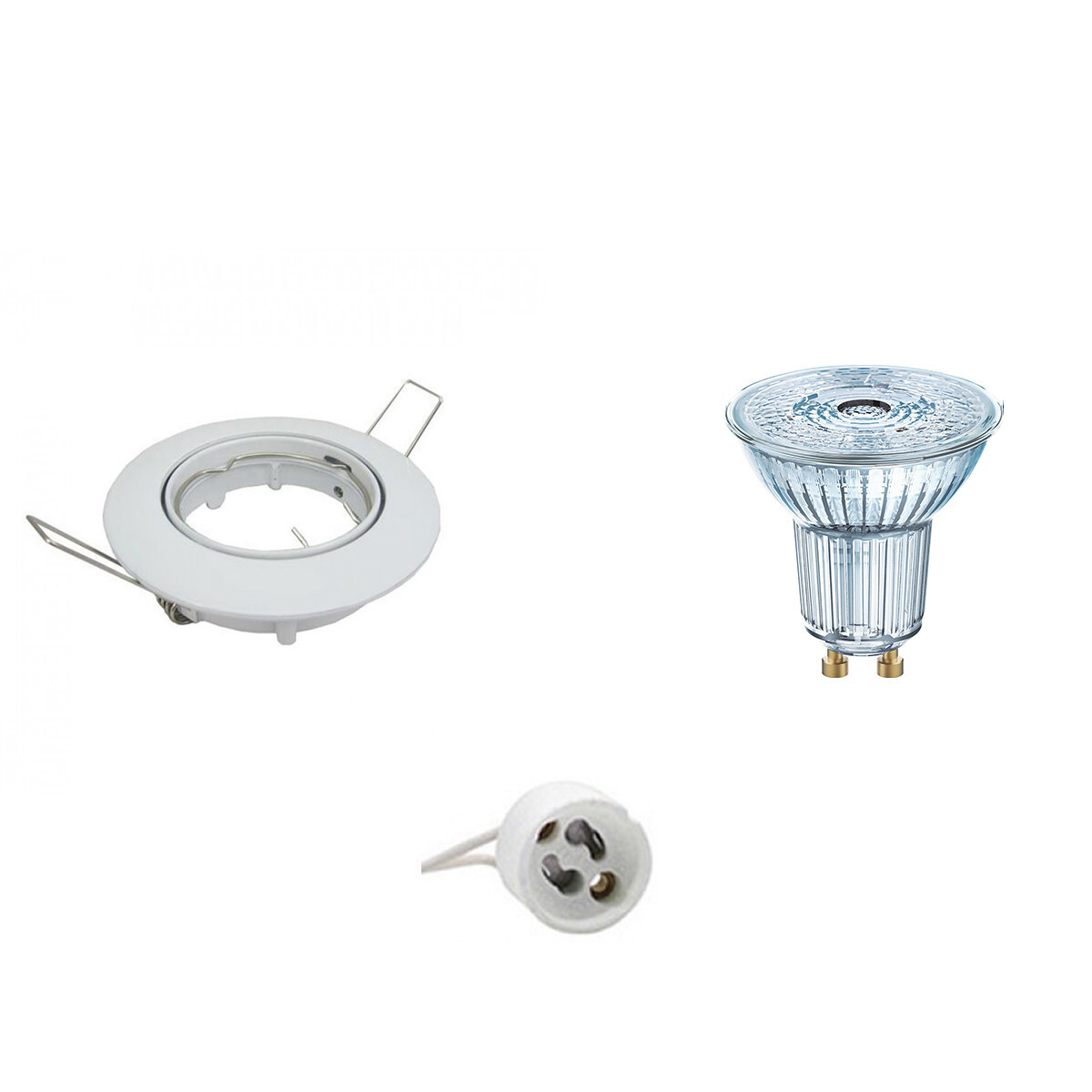 Osram - LED Spot Set - Parathom PAR16 930 36D - GU10 Fitting - Dimbaar - Inbouw Rond - Glans Wit - 3.7W - Warm Wit 3000K - Kantelbaar Ã˜90mm