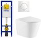 QeramiQ Dely Toiletset - Wisa inbouwreservoir - plaque de commande blanche - abattant de toilette softclose 35 mm - blanc brillant