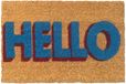 Merkloos Relaxdays Deurmat Kokos - Hello - 60 x 40 cm - Antislip - Blauw-Rood