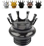 Motorfiets King Crown Motorfiets King Crown Gas Cap Brandstoftank Cover Rechtse Draad Reservoir Olie Cap Aluminium voor Harley Sportster XL 1200 883 48 Road King Softail Dyna Touring (zwart)