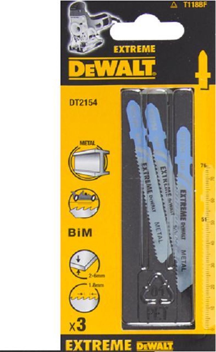 DeWalt DT2154 DECOUPEERZAAGBLAD T118BF BIM-COBALT VE=3