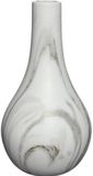 Ideas 4 Seasons Bloemenvaas Dazzle - marmer look - Wit/goud - Keramiek - D14 cm x H26 cm