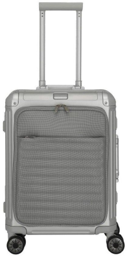 Travelite Next Aluminium Handbagage Koffer Met Voorvak 55cm Zilver