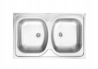 Deante Apollo - Dubbele Spoelbak - Opbouw - RVS - 80x50 cm - Satijn - Met Sifon