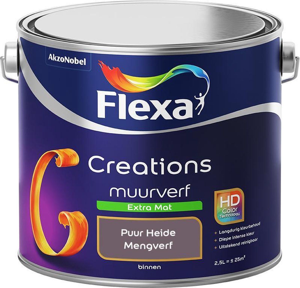 FLEXA Creations Muurverf - Extra Mat - Puur Heide - 2,5 liter