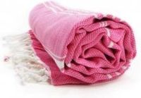 The One Towelling Hamamdoek Magenta/Wit
