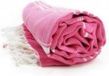 The One Towelling Hamamdoek Magenta/Wit