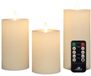 Anna's Collection Bougie LED rechargeable effet flamme rustique set 7,5 cm blanc 3 pièces