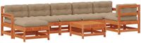 vidaXL Tuin loungeset, 8-delig, wasbruin, massief grenenhout
