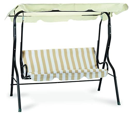 GARDEN FRIEND D953004 Schommelbank van gelakt staal, beige