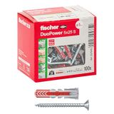Fischer 100 DuoPower Plugs with Screws 5 x 25 mm