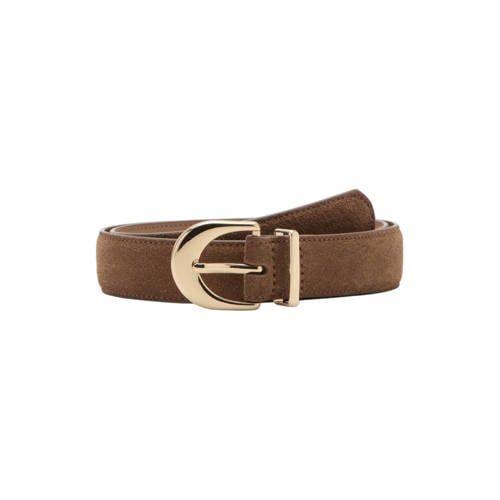 Mango Suede Belt Brown