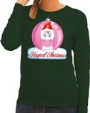 Bellatio Decorations Shoppartners Bv Foute kersttrui eenhoorn magical christmas - groen - voor dames 2XL