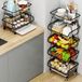 Unyqoos® Racks de rangement polyvalents en métal sur roues à plusieurs niveaux pour cuisine et salle de bain