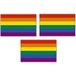 Merkloos / Sans marque Regenboog kleuren vlag - 3x - 90 x 150 cm - polyester - met ringen