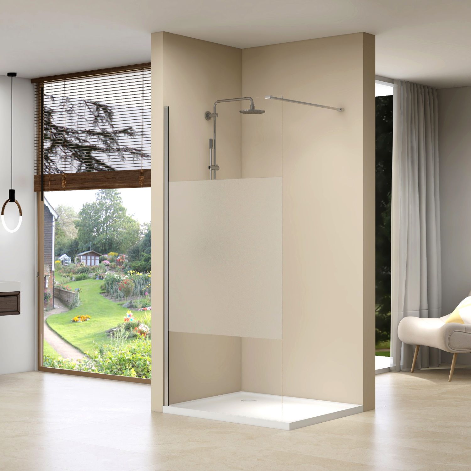 van Rijn Inloopdouche ST01 120x200cm 8mm Chroom