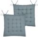 Stof Textile stoelkussen Coline - 2x - ijsblauw - 38 x 38 x 4 cm