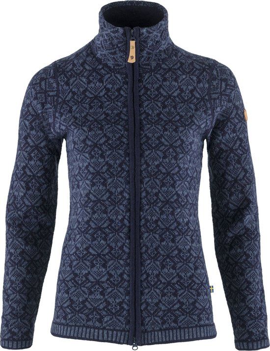 Fjällräven Fjallraven Snow Cardigan W Dames Outdoorvest - Dark Navy - Maat L - Dames - Wol - Herfst/Winter 2022