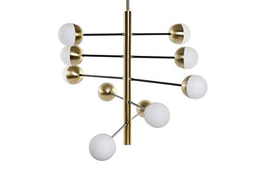 DRW plafondlamp van metaal en glas met 8 bollen in goud 45 x 52 x 103 cm