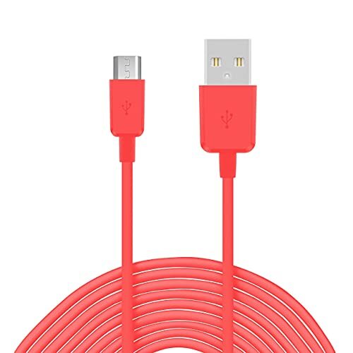 TheSmartGuard Micro-USB-kabel naar USB 2.0 | Oplaadkabel met Micro-USB-poort | Lengte: 3 meter / 3m | Kleur: roze