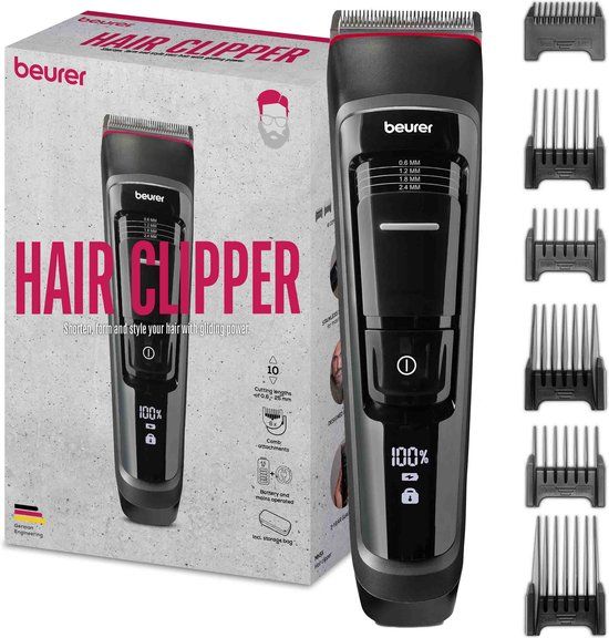 Beurer MN5X - Tondeuse - 6 Opzetstukken - 10 Scheerlengtes - 3 Jaar Garantie
